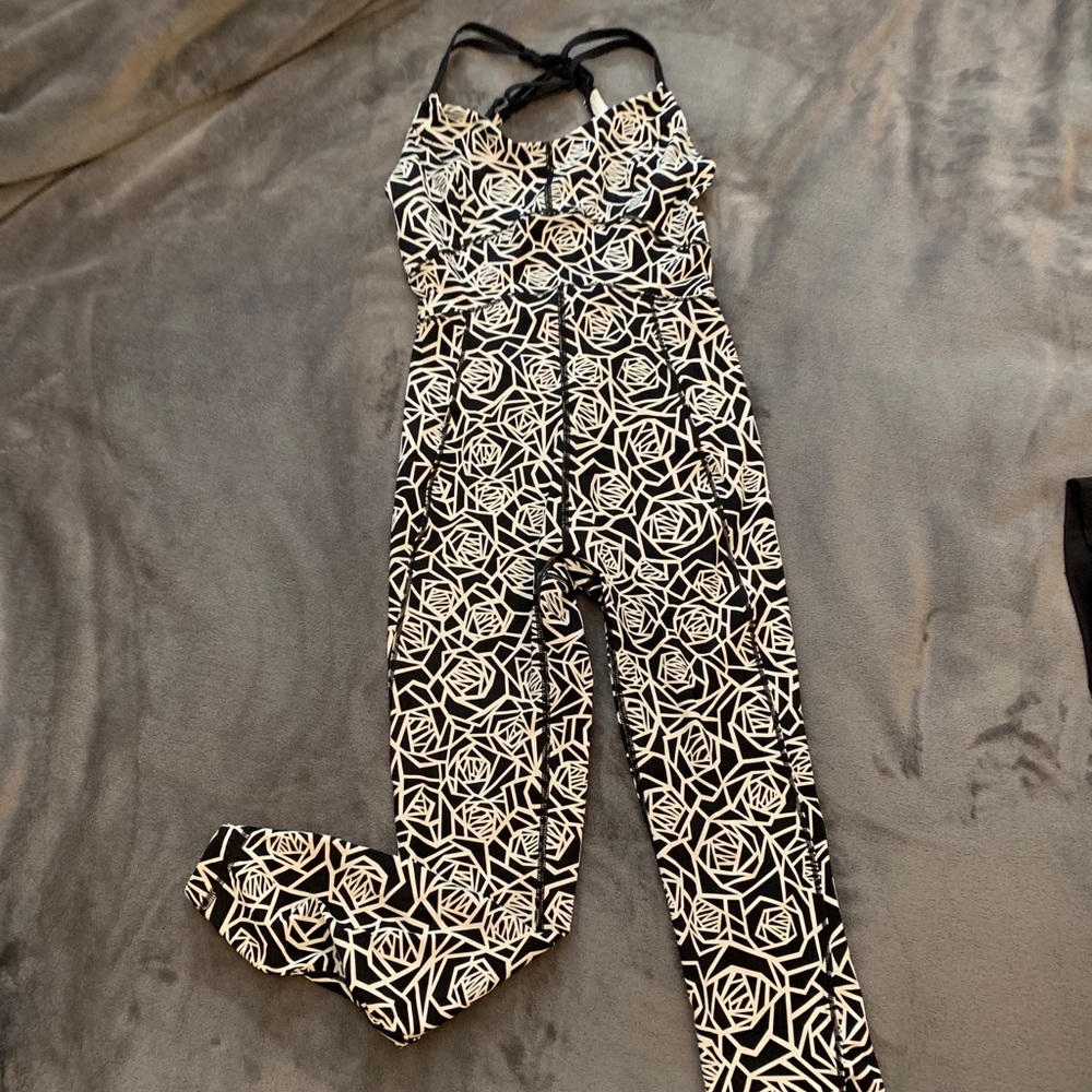 Lululemon Purr-suit Onesie Posey Black White